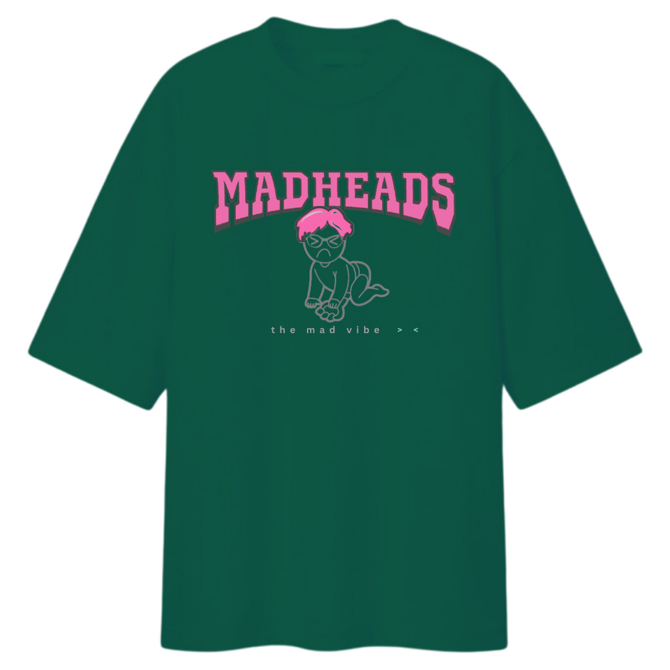 S2 MadHeads: "Mad Baby" - Oversized Shirt (Dark Green)